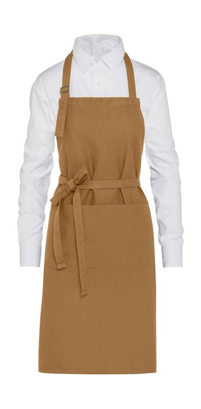 LISBON – Schwere Bio-Latzschürze mit Tasche, Karamell - SG Accessories - BISTRO (1)