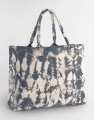 Tragetasche aus Canvas mit Batikmuster, Natürlicher schwarzer Batik-Look