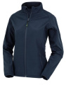 Damen-Softshelljacke aus recyceltem, zweilagigem, bedruckbarem Material, marineblau, Marine