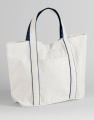 Courtside Medium Tote, Zartes Weiß/Französisches Marineblau