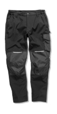 Schmale Softshell-Arbeitshose, schwarz