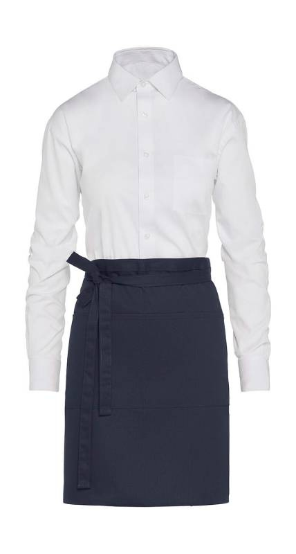 BRÜSSEL – Kurze Bistroschürze mit Tasche, marineblau - SG Accessories - BISTRO