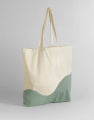 Maxi-Tasche aus Bio-Baumwolle mit Wellenmuster, Natur/Staubgrün