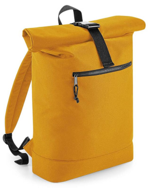 Recycelter Rollverschluss-Rucksack, marineblau - Bagbase (4)