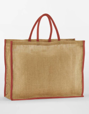 Natürlicher, gestärkter Jute-Marktkäufer, Natur/Orangefarbener Rost