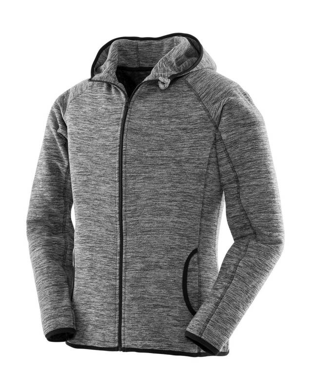 Damen-Mikrofleece-Hoodie, Melange Grau/Schwarz - Spiro (1)