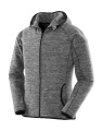 Damen-Mikrofleece-Hoodie, Melange Grau/Schwarz