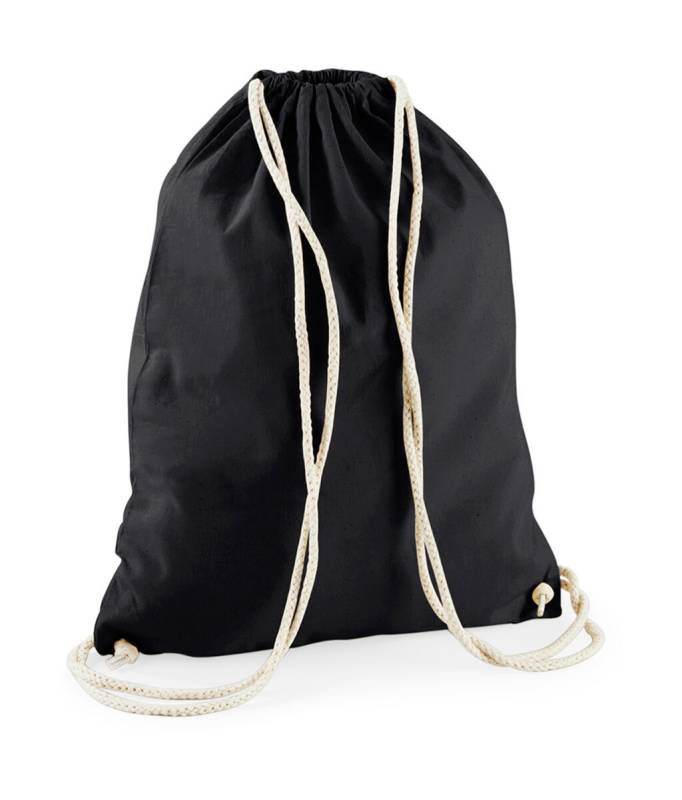 Gymsac aus recycelter Baumwolle, schwarz – Westford Mill (1)