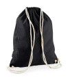 Gymsac aus recycelter Baumwolle, schwarz