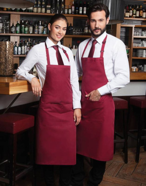 Latzschürze Basic mit Tasche, Bordeaux – Karlowsky (4)