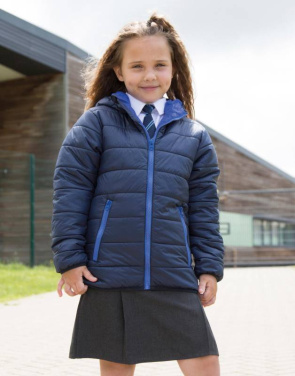 Junior/Jugendliche Soft Padded Jacket, Marineblau/Limette – Result Core (3)