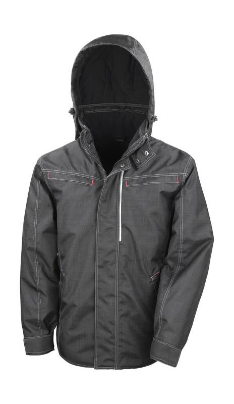 Robuste Jacke mit Denim-Textur, schwarz – Result (1)