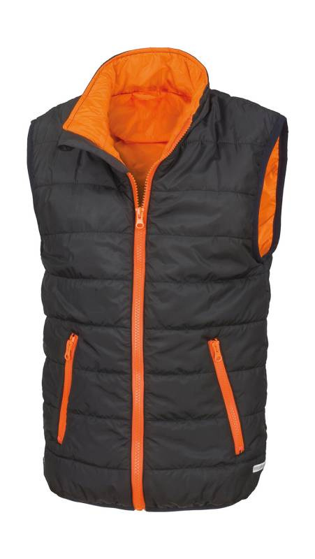 Junior/Jugendlicher gepolsterter Bodywarmer, schwarz/orange – Result Core (1)