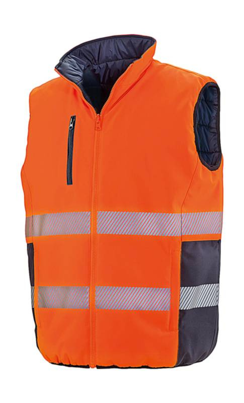 Wendbare, weich gepolsterte Sicherheitsweste, fluoreszierendes Orange/marineblau – Result Safe-Guard (1)