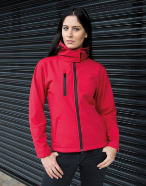 Damen TX Performance Softshelljacke mit Kapuze, schwarz/grau – Result Recycled (2)