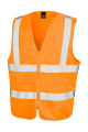 Sicherheitsweste aus recyceltem Material mit Reißverschluss-Identifikationsnummer, Fluoreszierendes Orange