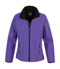 Damen-Softshelljacke mit Druckfunktion, violett/schwarz