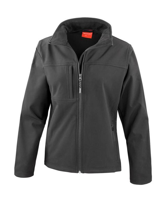 Klassische Softshelljacke für Damen, schwarz – Result Recycled (1)