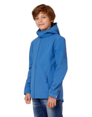 Softshelljacke mit Kapuze/Kinder, schwarz – B&C Outerwear (2)