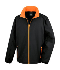 Bedruckbare Softshelljacke, schwarz/orange