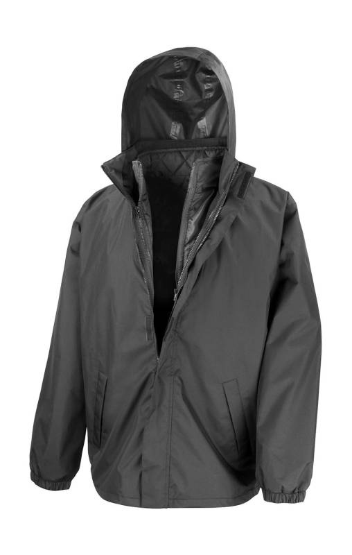 3-in-1-Jacke mit gesteppter Weste, schwarz – Result Core (1)