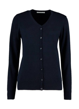 Klassische Damen-Strickjacke mit V-Ausschnitt und Arundel-Design, schwarz – Kustom Kit (3)