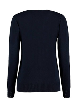 Klassische Damen-Strickjacke mit V-Ausschnitt und Arundel-Design, marineblau – Kustom Kit (4)