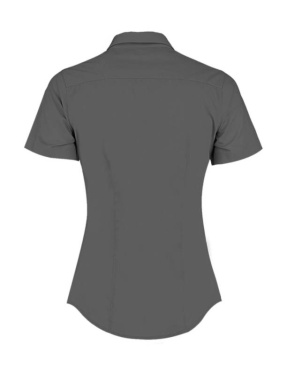 Tailliertes Damen-Popeline-Hemd SSL, Graphit – Kustom Kit (3)