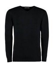 Klassischer Arundel-Pullover mit V-Ausschnitt, schwarz
