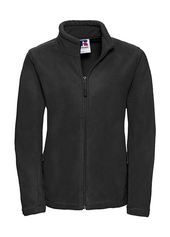Damen-Fleecejacke mit durchgehendem Reißverschluss für draußen, schwarz – Russell Athletic (1)