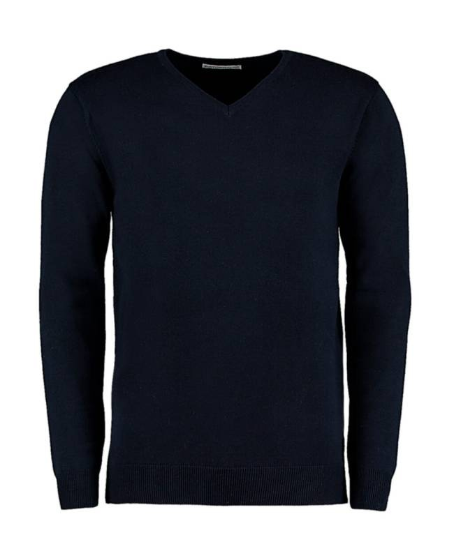 Klassischer Arundel-Pullover mit V-Ausschnitt, marineblau – Kustom Kit (1)