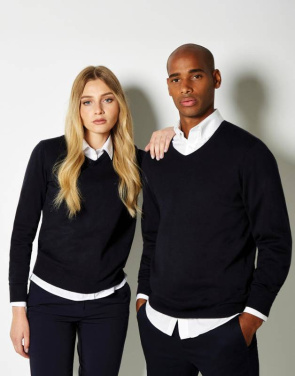 Klassischer Arundel-Pullover mit V-Ausschnitt, marineblau – Kustom Kit (3)