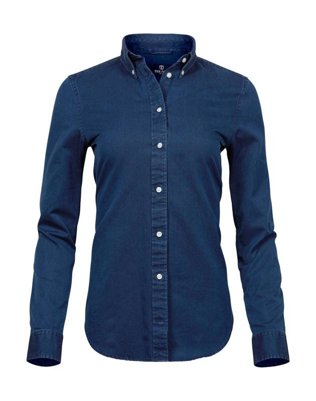 Damen-Freizeithemd aus Twill, Indigo – Tee Jays (1)