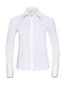 Damen-Bügelfreies Langarmshirt, weiß