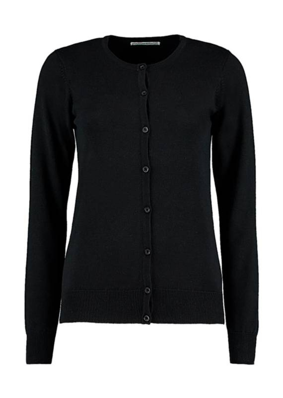 Klassische Damen-Strickjacke mit Rundhalsausschnitt und Arundel-Design, schwarz – Kustom Kit (1)