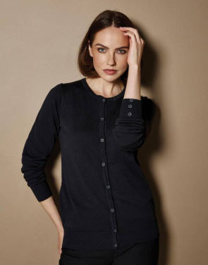 Klassische Damen-Strickjacke mit Rundhalsausschnitt und Arundel-Design, schwarz – Kustom Kit (2)
