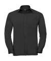Popelinehemd LS, schwarz