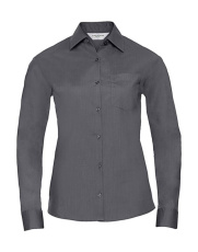 Damen-Langarm-Popelinehemd, Corporate Blue