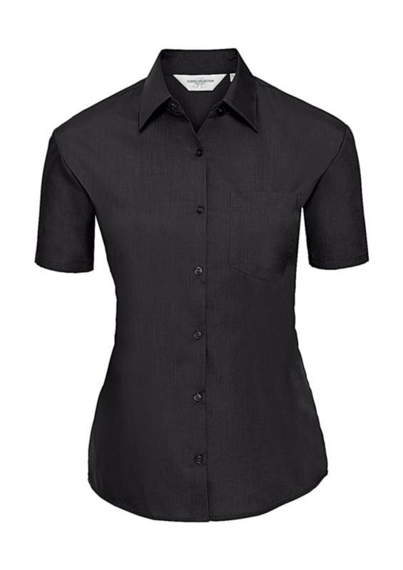 Damen-Popelinehemd, schwarz – Russell Collection (1)