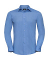 Tailliertes Popelinehemd LS, Corporate Blue