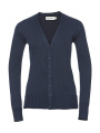 Damen-Strickjacke mit V-Ausschnitt, französisches Marineblau, Französische Marine