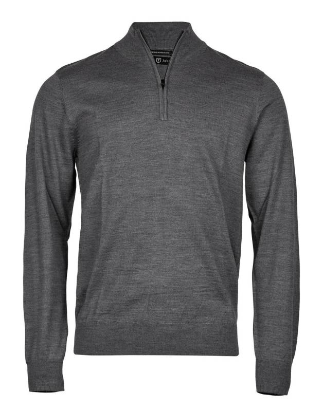 Herren-Halbzipper, graumeliert – Tee Jays (1)
