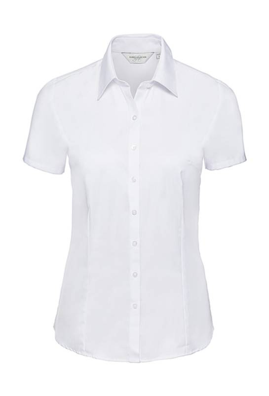 Damen-Fischgräthemd, weiß – Russell Collection (1)