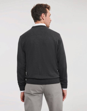 Herren-Strickpullover mit V-Ausschnitt, schwarz – Russell Collection (3)
