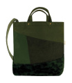 Satomi Schultertasche aus Kunstpelz, Olivgrün