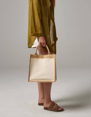 Baumwolltasche/Jute-Midi-Tragetasche, naturfarben – Westford Mill (3)