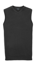 Ärmelloser Strickpullover für Erwachsene mit V-Ausschnitt, Holzkohlemerel