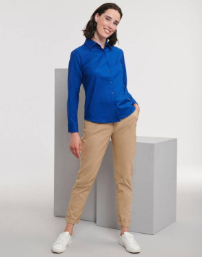 Klassisches Damen-Oxfordhemd LS, weiß – Russell Collection (4)