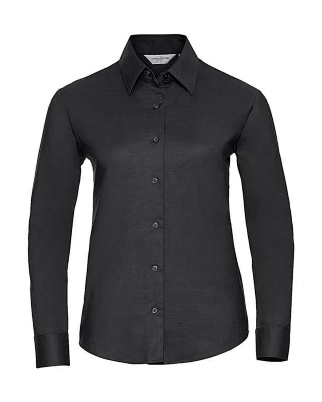 Klassisches Damen-Oxfordhemd LS, schwarz – Russell Collection (1)