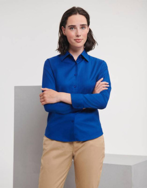 Klassisches Damen-Oxfordhemd LS, schwarz – Russell Collection (2)